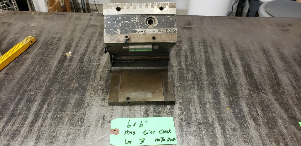 Portabrocas de placa sinusoidal magnético marca desconocida 6 x 6 x 4-5/8" lote #3 Foto 2 de 4