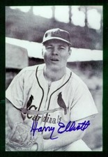 #1273, 4" x 6" Photo Card, Signed-Autographed, Harry Elliott, Cardinals