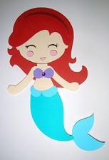 Princess Ariel Little Mermaid Paper Doll Die Cut Scrapbook Embellishement