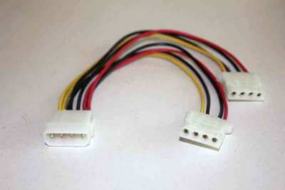 Y Kabel PC ATX Netzteil Molex Stecker/ Buchse 20cm
