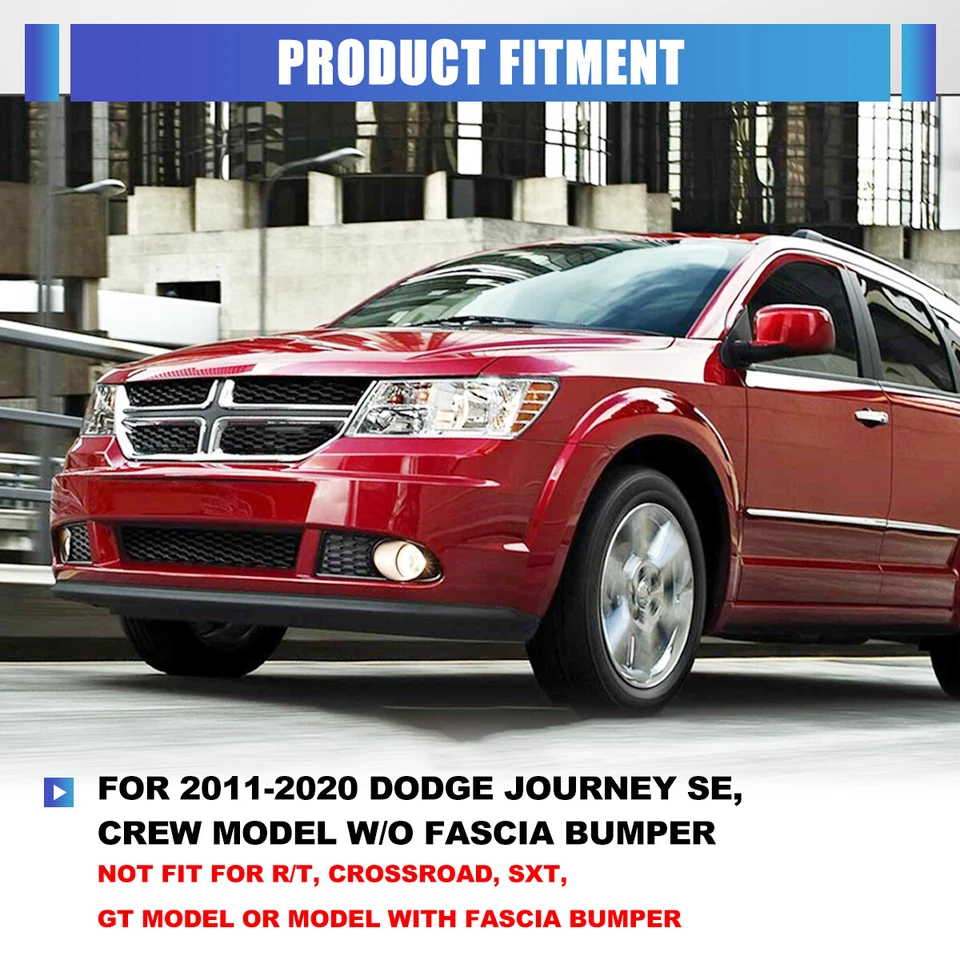 Pair Front Fog Light Bezel Cover For 2011-2020 Dodge Journey Left+Right Side - Image 4 of 4