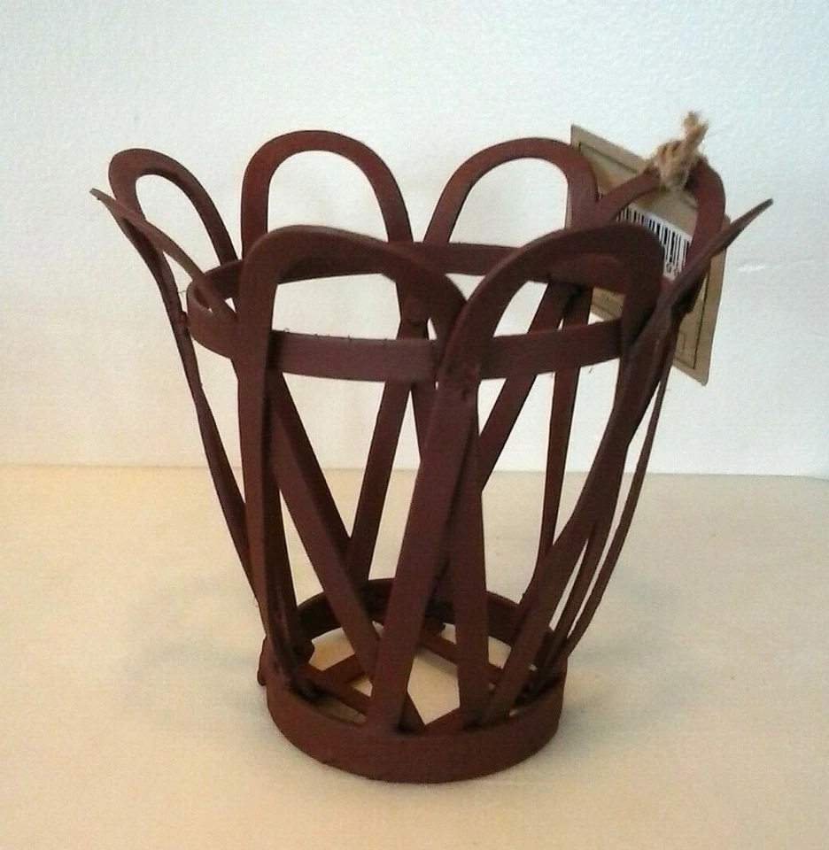 Nuevo candelabro rústico de vidrio burbuja con borde festoneado de metal para granja Foto 4 de 4