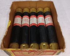 LOT OF 5) NEW ECON 12 AMP CLASS K5 FUSE 600 VAC ECS12