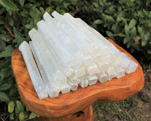2 lb Bulk Wholesale Lot 7" - 8" Selenite Logs Crystal Sticks Wand Blade 2 Pounds - 第 1/10 張圖片