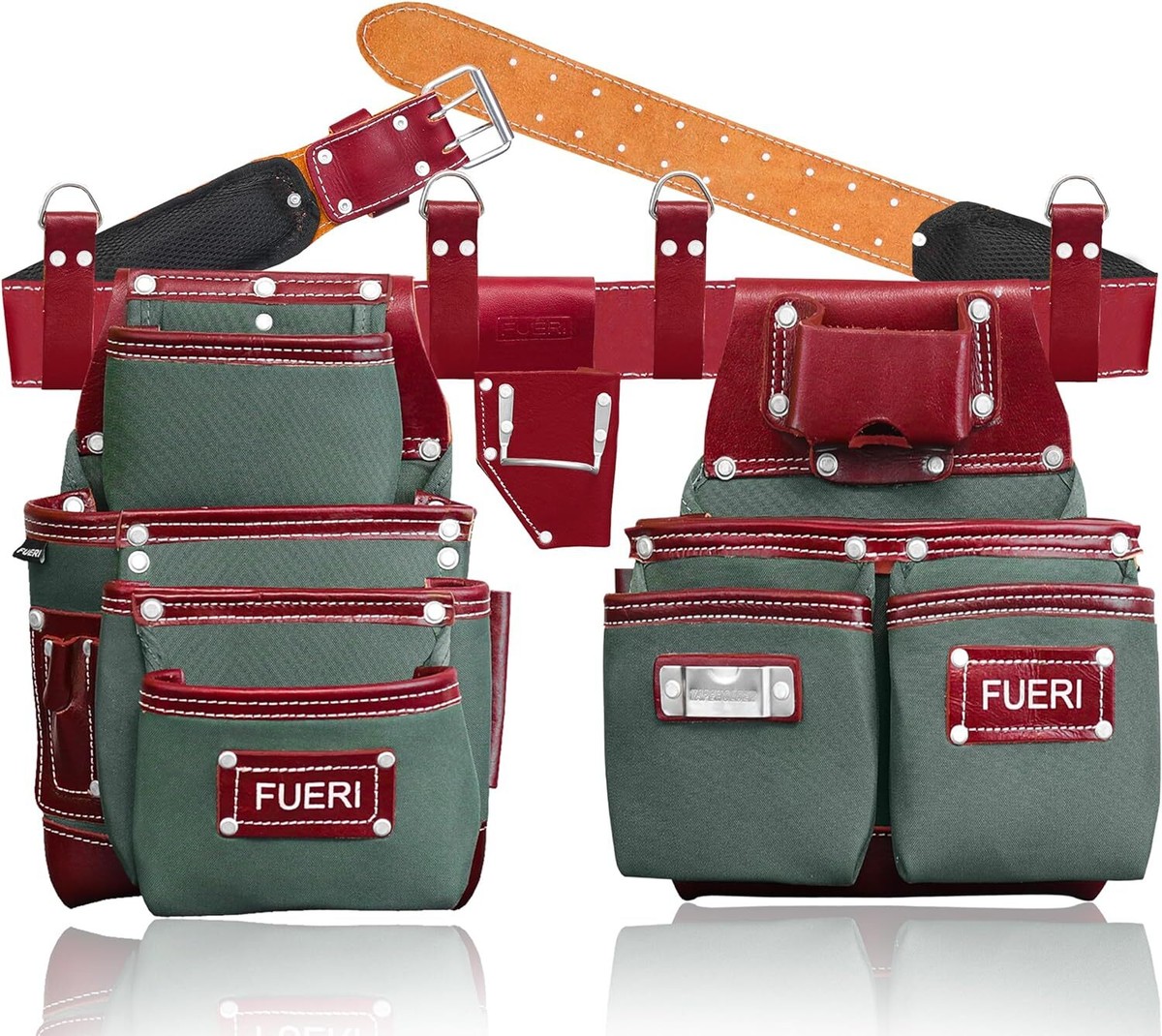 Leather Tool Belt for Men 19 Pocket Electrician Tool Pouch nylon