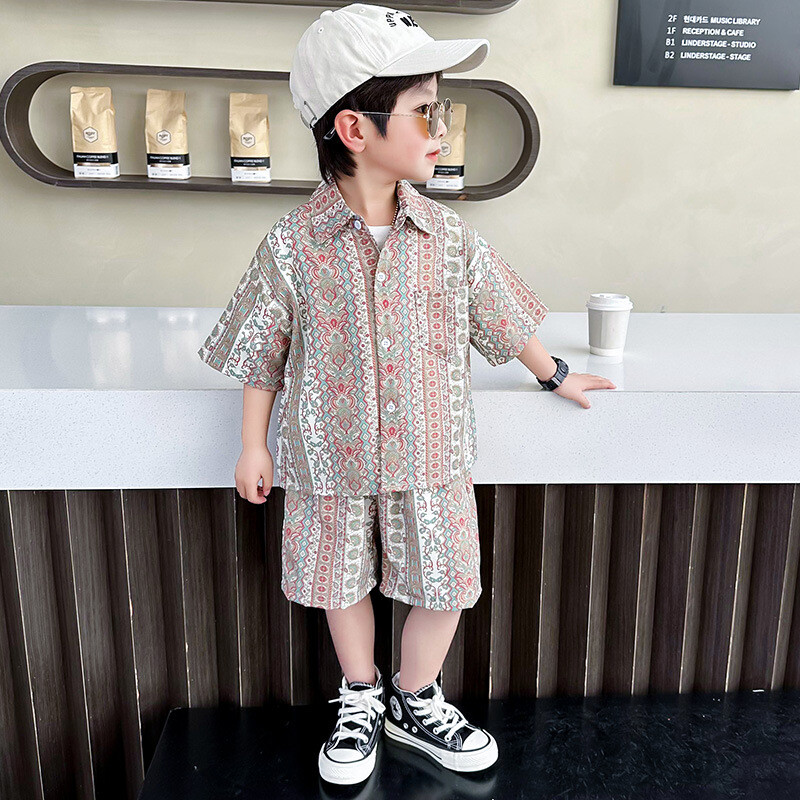 Able Summer Boys Clothing Set With Vintage Style For Children Aged 3 To