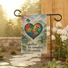 Together We Complete the Puzzle Flag – Autism Heart Inclusion Decor Gift