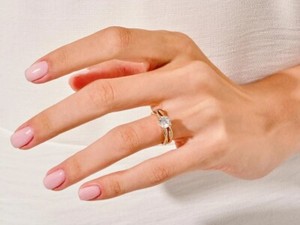 Authentic Round Moissanite Petite Twist Bridal Wedding Ring Half Eternity Twist Ring Women