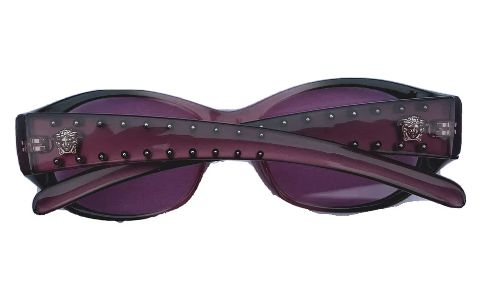 VINTAGE VERSACE Purple MEDUSA TEMPLE Studs SUNGLASSES MOD 436 Italy Case Incl - Image 4 of 4