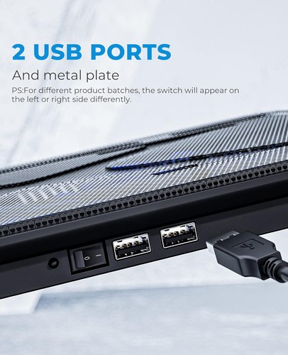 havit HV-F2056 15.6"-17" Laptop Cooler Cooling Pad - Slim Portable Black+Blue - 第 4/8 張圖片