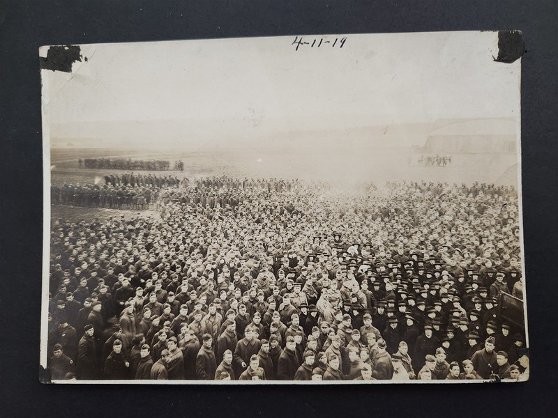 1919 antique WWI U.S. ARMY GEN PERSHING INSPECTION FRANCE real PHOTO