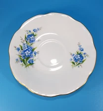 Vintage ROSINA England Forget-Me-Not Flowers Fine Bone China Saucer Only 5 3/4"