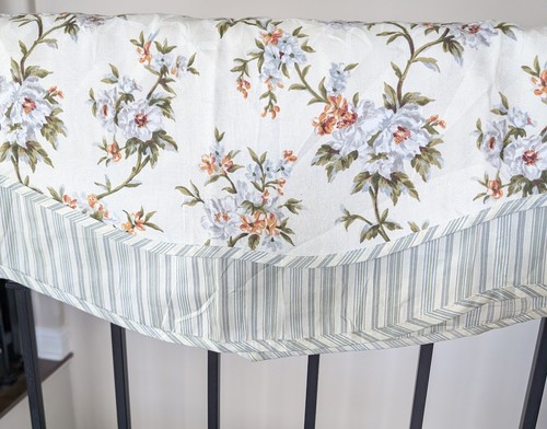 Waverly Garden Room valance CAROLINA GARDENS scalloped stripe floral set 2