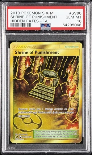 2019 POKEMON SUN & MOON HIDDEN FATES #SV90 FULL ART/SHRINE OF PUNISHMENT PSA 10