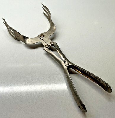 Vintage Popeil No. 9 Pasta Fork Tongs Stainless Steel Spaghetti Server