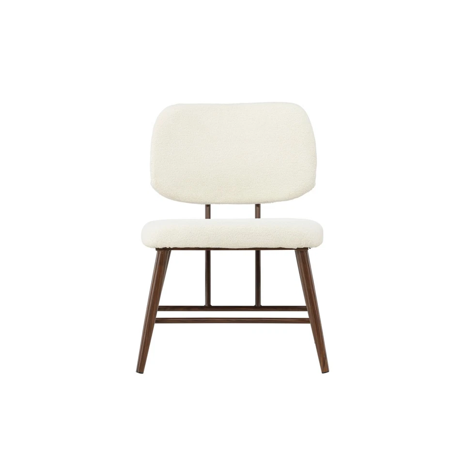 Fauteuil Design Bouclette "Midland" 84cm Blanc - Photo 2/4