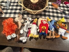 Looney Toons Plush Lot of 7 Bugs, Wiley, Sam, Road Runner, Monster-WB Store 1999