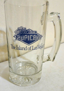  Vintage Tropicana Casino Island of Las Vegas Nevada clear glass mug 