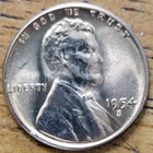 1954 S  Lincoln Wheat One Cent 1c Coin Red BU #AB757