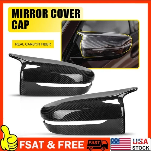 Real Carbon Fiber Side Mirror Cover Cap Assembly For 2017-22 BMW G20 G21 G22 G30
