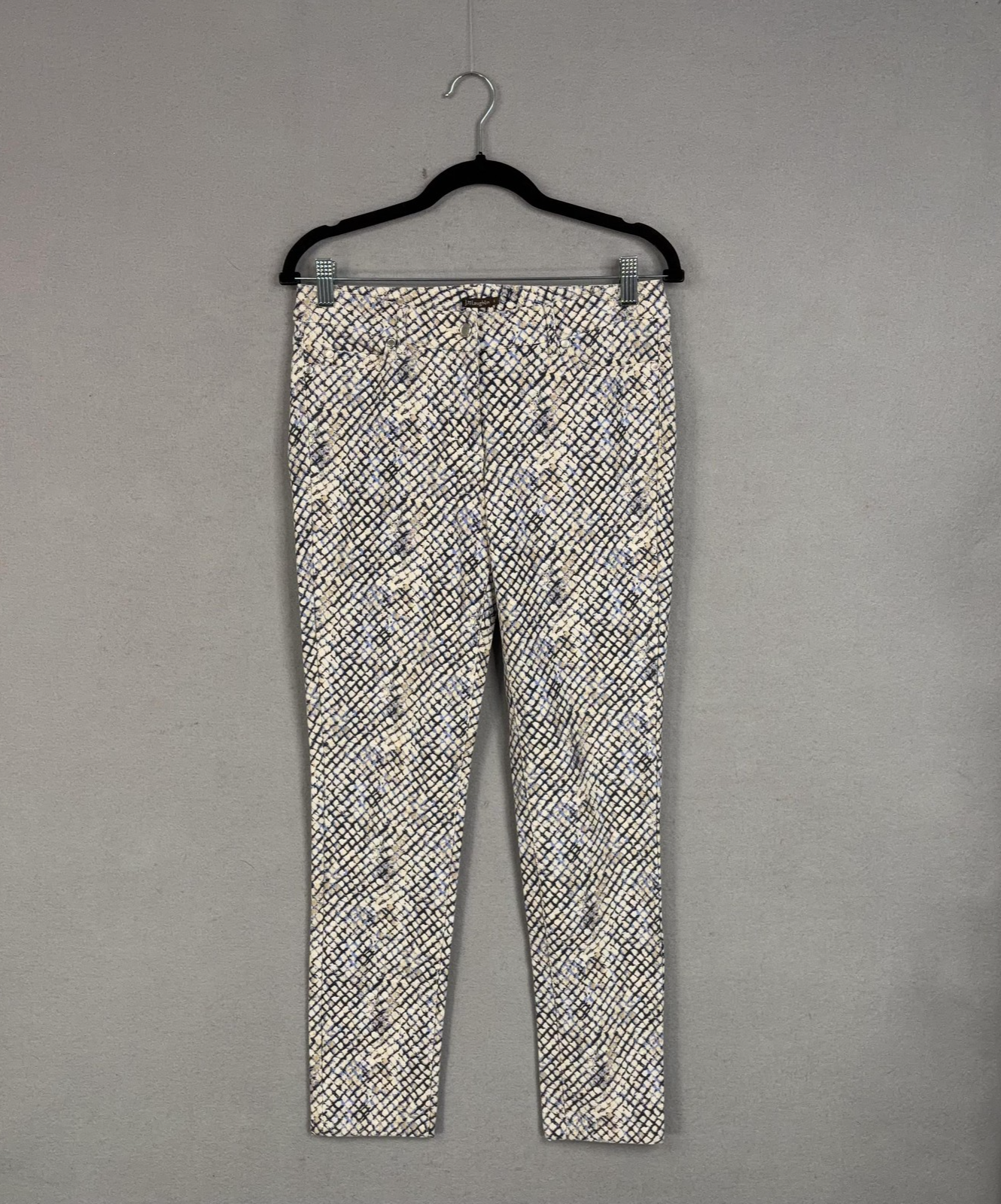 J McLaughlin Pants Womens 4 Beige Animal Print Skinny Ankle Stretch Resort Coast