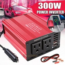 300W Car Power Inverter DC 12V To AC 110V Sine Wave Converter Cigarette Lighter