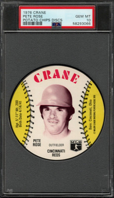PSA 10 - 1976 Crane Potato Chips MSA Discs - Pete Rose Cincinnati Reds