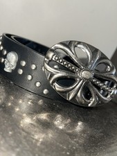 Unisex Chrome Hearts Style Belt -New Punk Goth Luxury Skulls 31-38