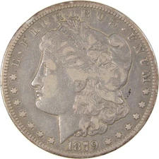 1879 CC Morgan Dollar F Fine Silver $1 Coin SKU:CP23
