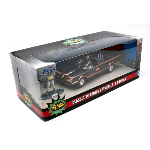 Batmobile 1966 Classic Tv Series With Batman Figure 1:32 Jada Toys Movie -D- Neu-image