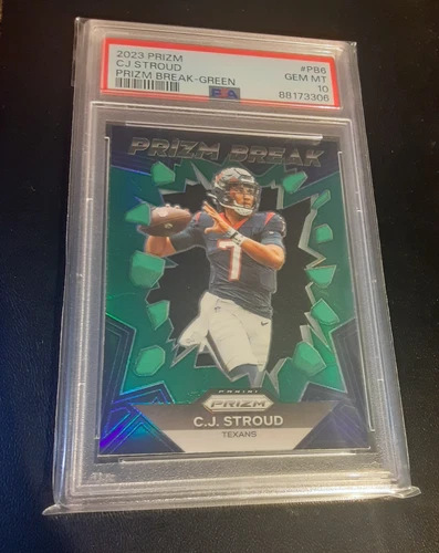 2023 Panini Prizm #PB6 CJ Stroud Prizm Break Green PSA 10 RC