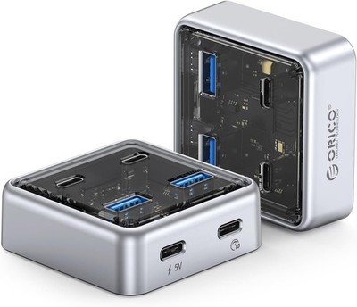 ORICO 10Gbps USB-C Hub, 4-Port Zinc Alloy USB 3.2 Splitter with 2 USB-A & 2 USB-