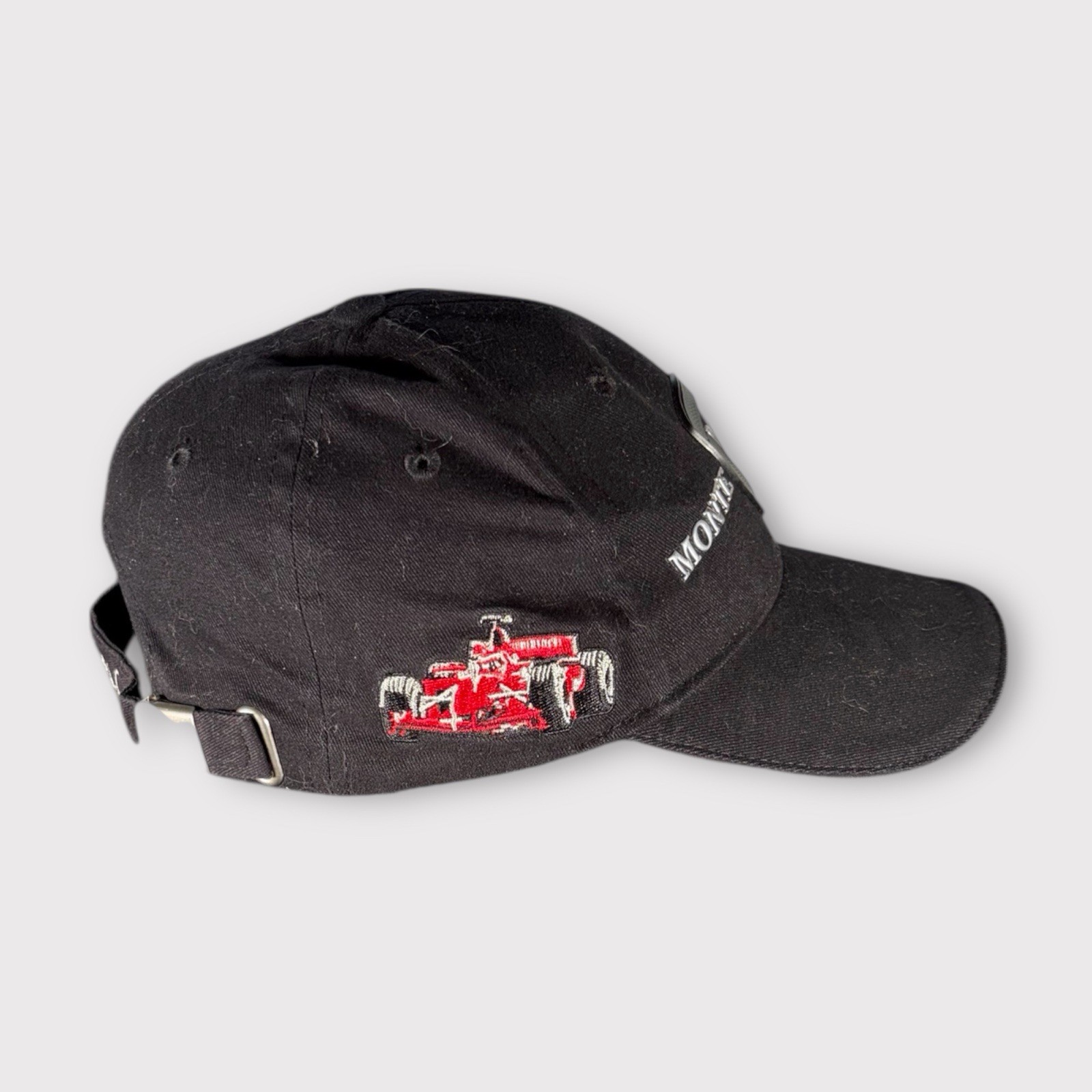F1 Monte Carlo Black Racing Cap With Embroidery And Metal SPELLOUT Logo image 3