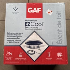 NEW Master Flow 1050 CFM Black Galvanized EZ Cool Plug-In Power Roof Mount Attic