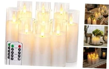Homemory Pure White Acrylic Flameless LED Candles, Battery Operated With 