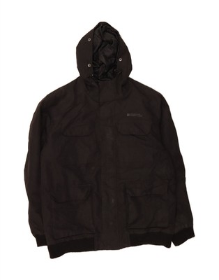 MOUNTAIN STORAGE Herren Windbreaker Jacke mit Kapuze UK 38 Medium Schwarz LO01