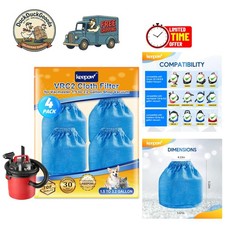 Durable Washable Vacuum Filter Bags 4-Pack - Perfect for Vacmaster & Armor All