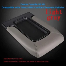 Center Console Lid Kit Arm Rest Latch Fit For 1999-2007 GM Chevy Light Gray