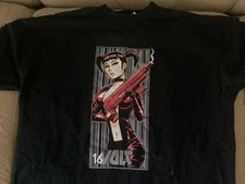 16volt original gun girl SS shirt Industrial rock EBM KMFDM PIG Nine Inch Nails