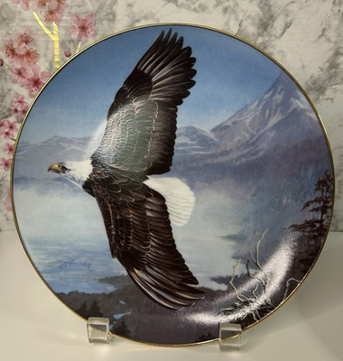 #ad Vintage Bald Eagle Collector Plate Fingerhut Mario Fernandez Wings Of Wonder $10.00