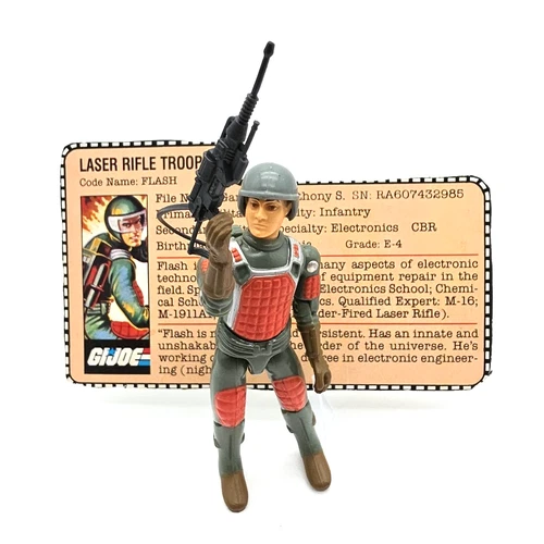 GI Joe 1982 Flash Laser Rifle Trooper ARAH Vintage Figure w/ File Card