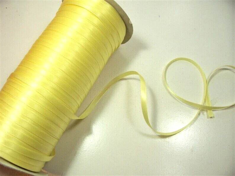Schiff Maize Yellow Single-Face Satin Ribbon 1/4 inch wide x 10 yards B18 - Image 2 of 3