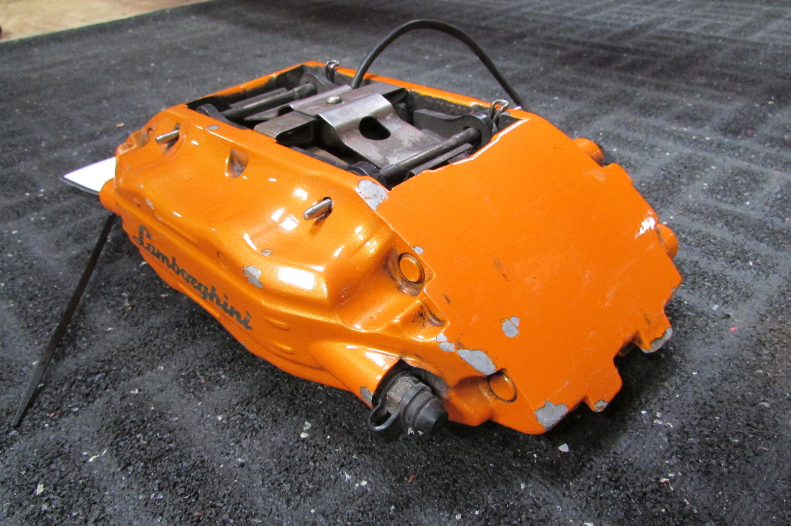 Lamborghini Gallardo, LH, Left Rear Caliper, Orange, Used, P/N 400615405J