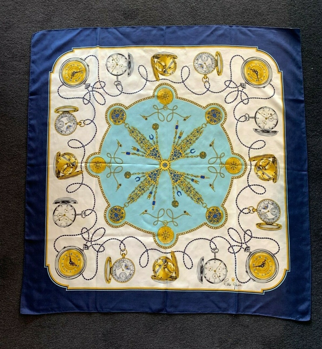 ROLEX Silk Twill Navy,Gold Combo 