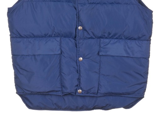 VTG Woolrich Mens Navy Blue Quilted Padded Puffer Snap Button Vest M - Picture 4 of 8