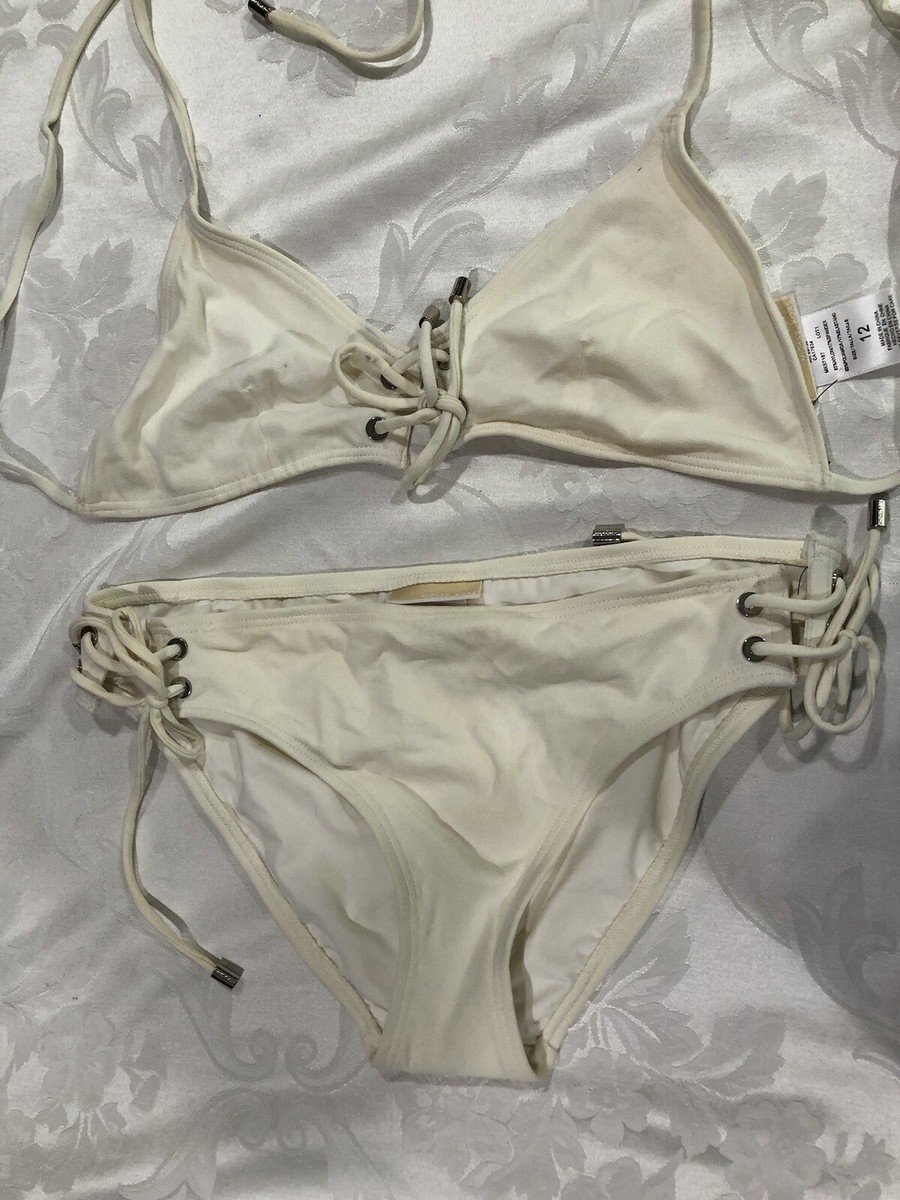 MICHAEL KORS Collection Off White Two Piece Bikini Swimsuit