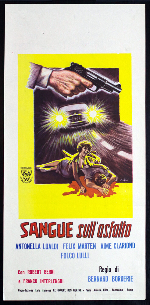 Locandina originale film Sangue sull'asfalto (1959) - Regia di Bernard Borderie