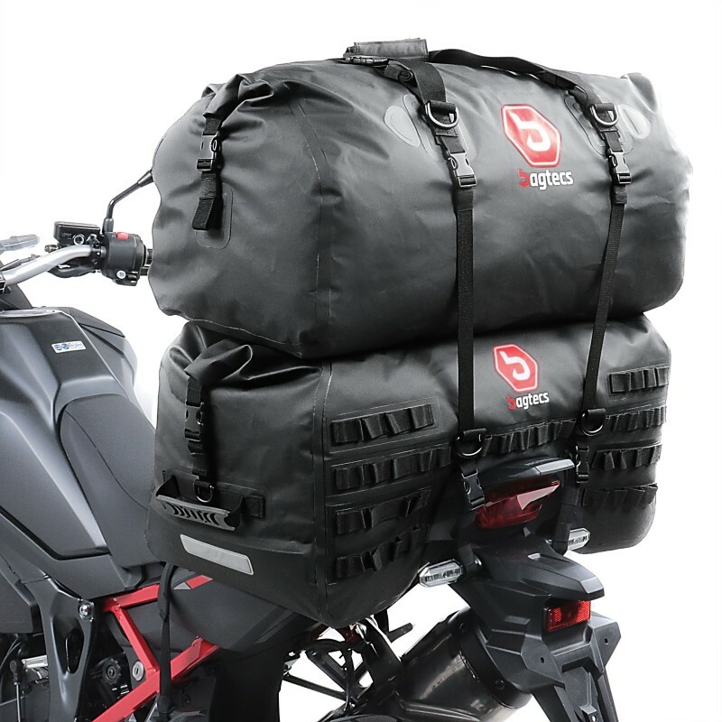 Motorrad Hecktasche Set Bagtecs SX70 + XF80 Volumen 150 L Dry Bag