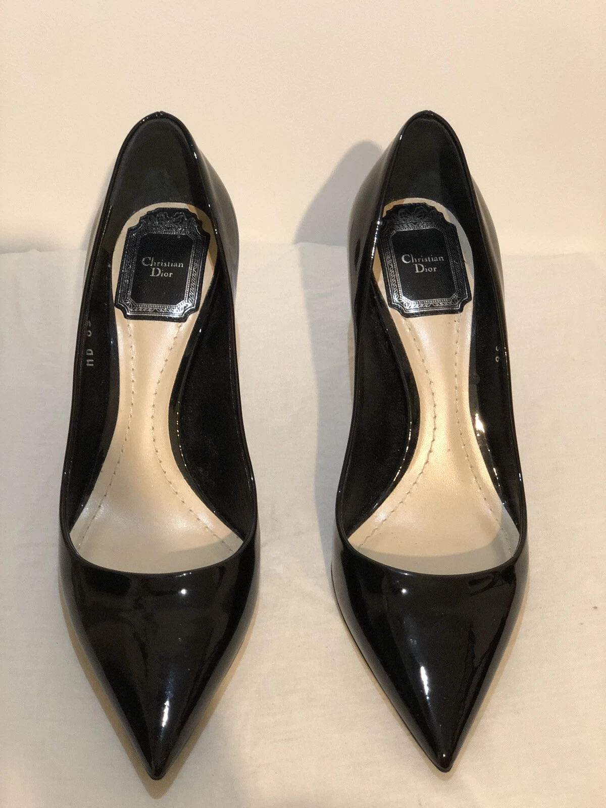 Christian Dior Heels Leather Black Size EU   36 US   6. Excellent Condition