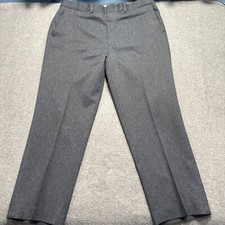 Vintage 80's Sears Flexslax Dress Pants Stretch Perma Prest Steel Blue 37x28